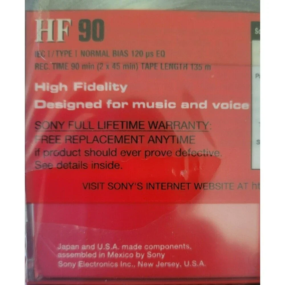 Sony HF 90 Normal Bias Blank Cassette - 90min - 2 Pack Brand New Sealed